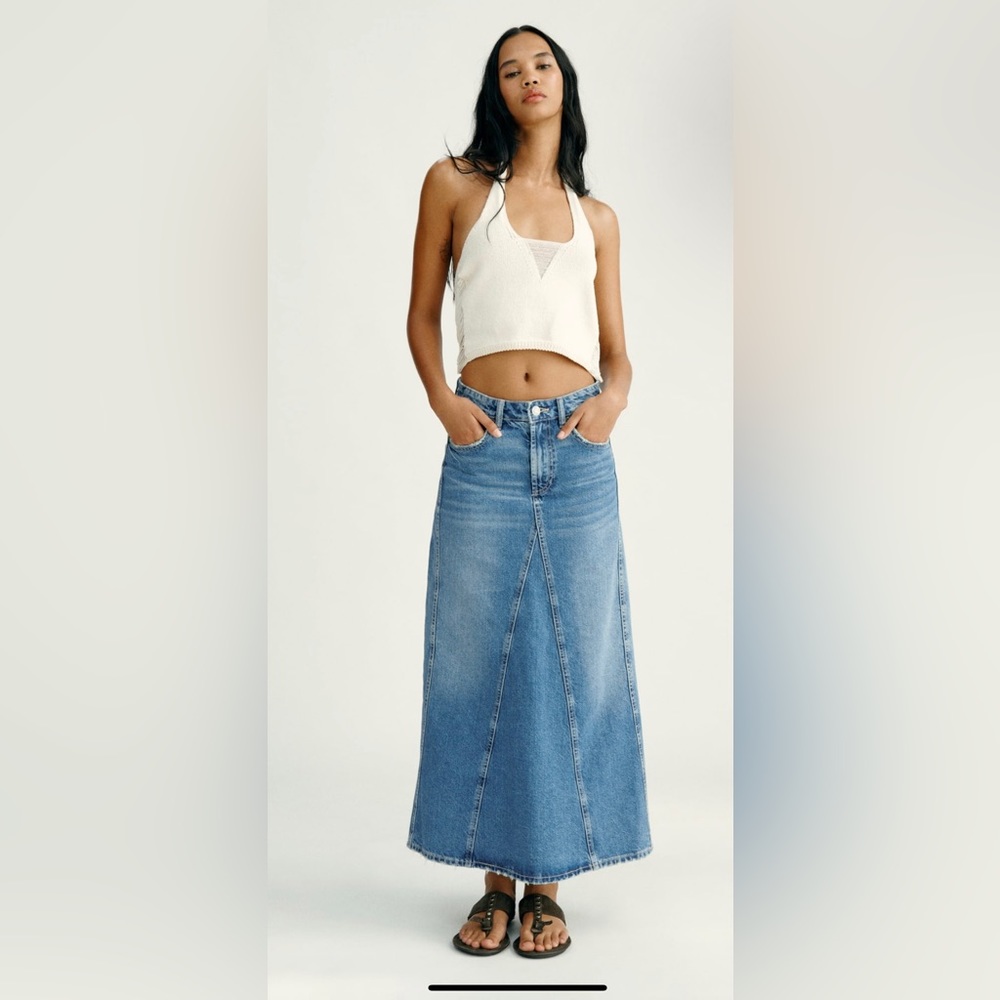 ZARA Denim Maxi Skirt TRF NWT